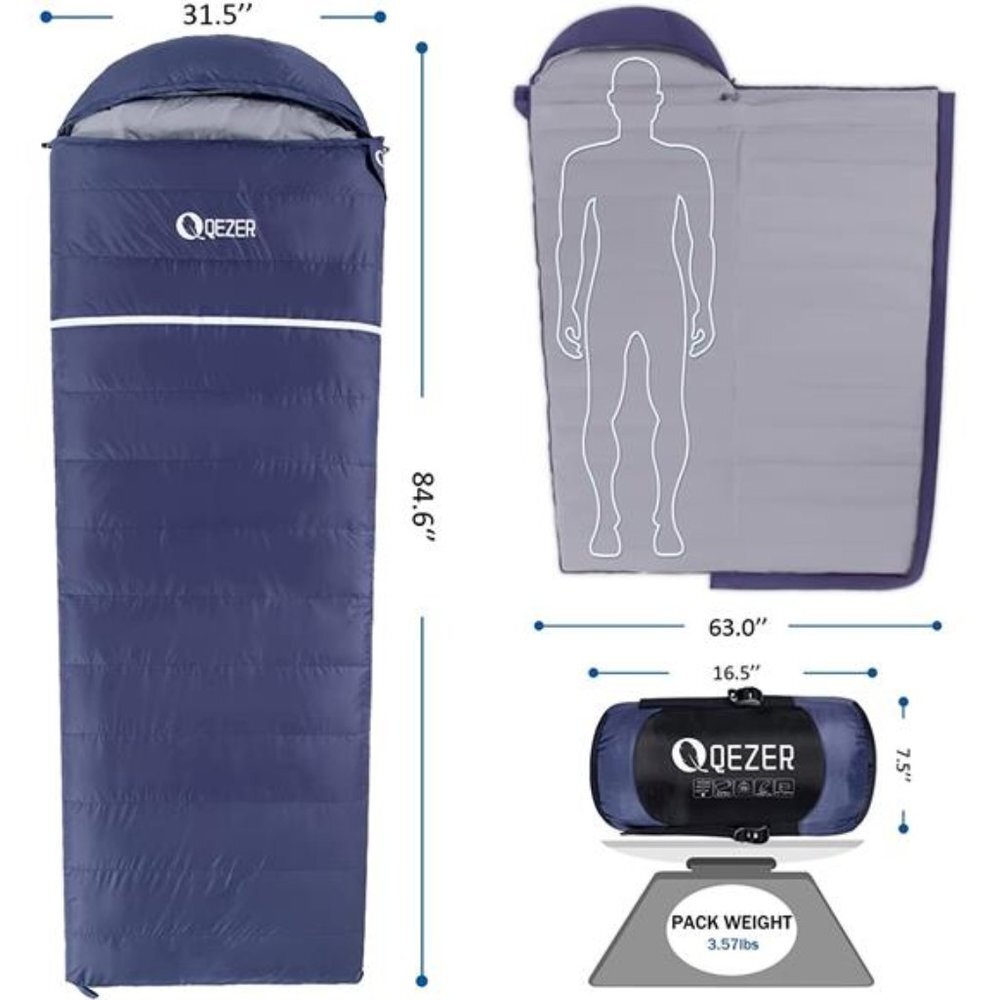 Down Sleeping Bag for Adults Sleeping Bag Cold Weather Ultralight Sleeping Bag - Picture 2 of 7